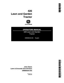 John Deere 420 Lawn and garden tractor Operator manual OMM85043 — actual manual cover