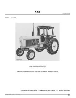 John Deere 4230 Tractor Parts catalog PC1294 — actual manual cover