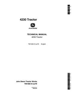 John Deere 4230 Tractor Technical manual TM1056 — actual manual cover