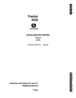 John Deere 4235 Tractor Parts catalog PC6029 — actual manual cover
