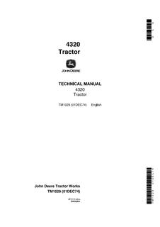 John Deere 4320 Tractor Technical manual TM1029 — actual manual cover