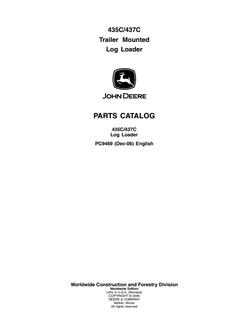John Deere 435C and 437C Trailer-Mounted Log Loader Parts Catalog — actual manual cover