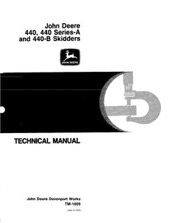 John Deere 440, 440 Series-A, 440-B Skidder Technical Manual TM1009 — actual manual cover
