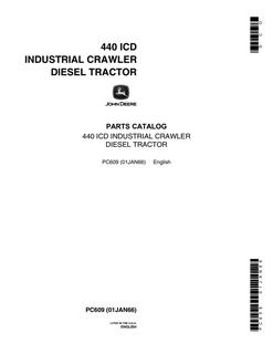 John Deere 440 ICD Industrial crawler tractor Parts catalog PC609 — actual manual cover