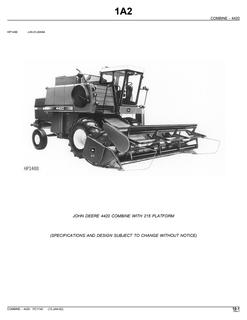 John Deere 4420 Combine Parts catalog PC1745 — actual manual cover