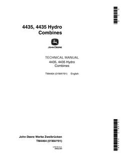 John Deere 4435, 4435 Hydro Combine Repair Technical Manual TM4464 — actual manual cover