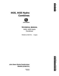 John Deere 4435, 4435 Hydro Combine Technical manual TM4464 — actual manual cover