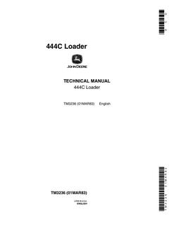 John Deere 444C Loader Technical Manual TM3236 — actual manual cover