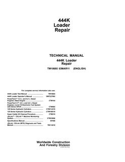 John Deere 444K Loader Repair Manual — actual manual cover