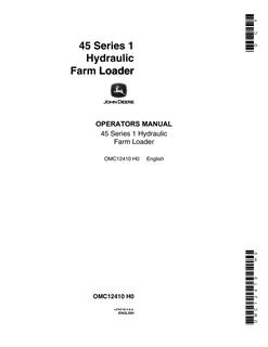John Deere 45 Series 1 Farm loader Operator manual OMC12410 — actual manual cover