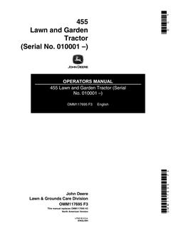 John Deere 455 Lawn and garden tractor Operator manual OMM117695 — actual manual cover