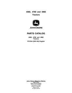 John Deere 4560, 4760, and 4960 Tractor Parts catalog PC2334 — actual manual cover