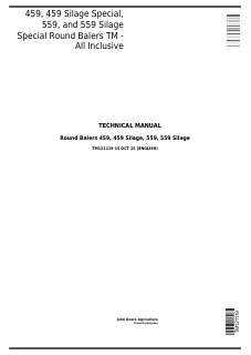 John Deere 459, 459 Silage Special, 559, 559 Silage Special Round Baler Technical Manual TM121119 — actual manual cover