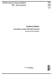 John Deere 459E Round Baler Technical Manual TM140619 — actual manual cover