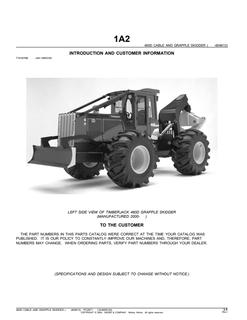 John Deere 460D Cable and grapple skidder Parts catalog PC2871 — actual manual cover