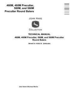 John Deere 460M, 460M Precutter, 560M, 560M Precutter Round Baler Technical Manual TM148119 — actual manual cover
