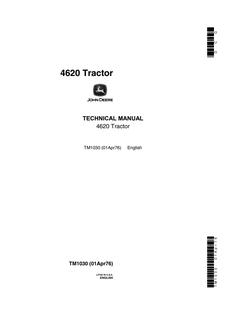 John Deere 4620 Tractor Technical manual TM1030 — actual manual cover