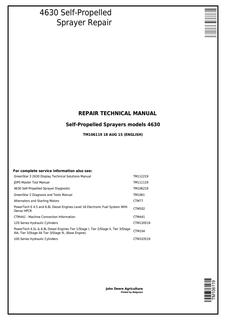 John Deere 4630 Self-Propelled Sprayer Repair Technical Manual TM106119 — actual manual cover