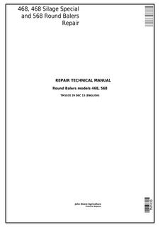 John Deere 468, 468 Silage Special, 568 Round baler Repair technical manual TM1035 — actual manual cover