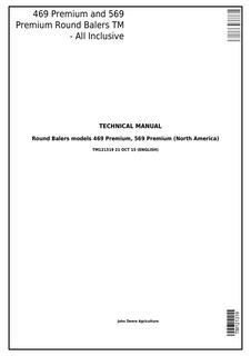 John Deere 469 Premium, 569 Premium Round Baler Technical Manual TM121319 — actual manual cover
