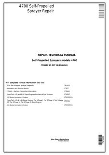 John Deere 4700 Self-Propelled Sprayer Repair Manual — actual manual cover