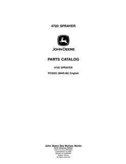 John Deere 4720 Sprayer Parts catalog PC9325 — actual manual cover