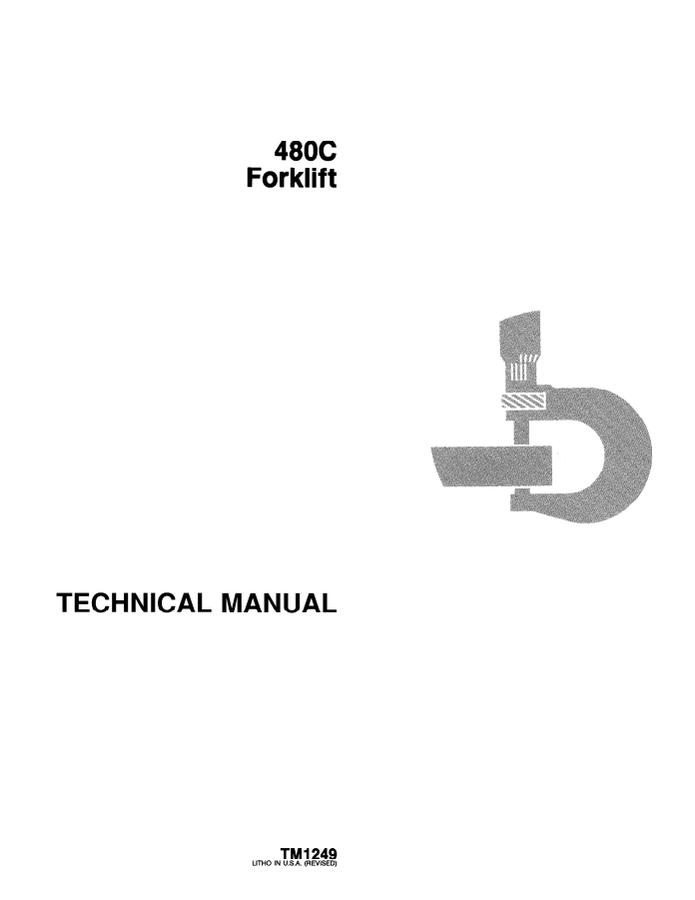 John Deere 480C Forklift Technical manual TM1249 — actual manual cover