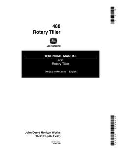 John Deere 488 Rotary tiller Technical manual TM1252 — actual manual cover