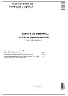 John Deere 4895 Self-Propelled Windrower Diagnosis and Tests Manual TM2114 — actual manual cover