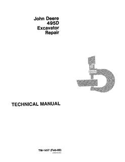 John Deere 495D Excavator Repair technical manual TM1457 — actual manual cover