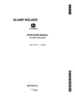 John Deere 50-Amp Welder Welder Operator manual OMTY4573 — actual manual cover