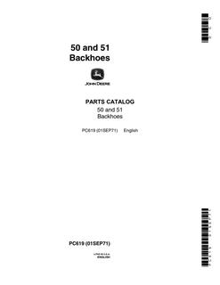 John Deere 50 and 51 Backhoe Parts catalog PC619 — actual manual cover