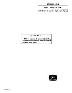 John Deere 5010 Scraper Parts catalog PC-824 — actual manual cover