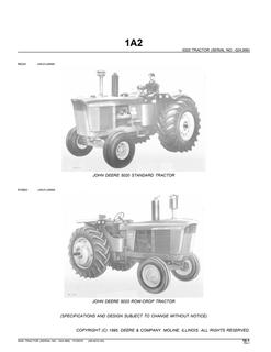 John Deere 5020 Tractor Parts catalog PC0978 — actual manual cover