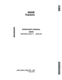 John Deere 5050E Tractor Operator manual OMSU28964 — actual manual cover