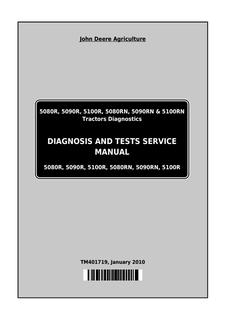 John Deere 5080R, 5090R, 5100R, 5080RN, 5090RN, 5100RN Tractor Diagnosis and Tests Service Manual TM401719 — actual manual cover