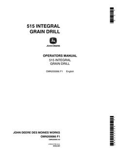 John Deere 515 Integral Grain drill Operator manual OMN200066 — actual manual cover