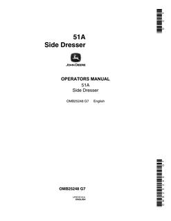 John Deere 51A Side dresser Operator manual OMB25248 — actual manual cover