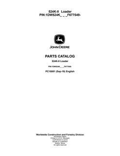 John Deere 524K-II Wheel loader Parts catalog PC15081 — actual manual cover