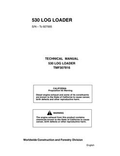 John Deere 530 Log Loader Technical Manual TMF307816 — actual manual cover