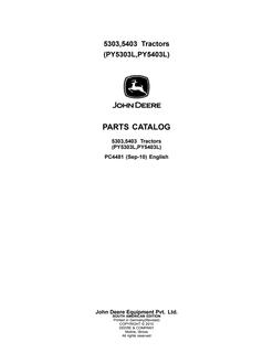 John Deere 5303, 5403 (PY5303L, PY5403L) Tractor Parts catalog PC4481 — actual manual cover