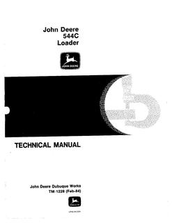John Deere 544C Loader Technical Manual TM1228 — actual manual cover