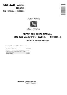 John Deere 544L Loader Repair technical manual TM14345X19 — actual manual cover
