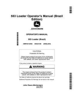 John Deere 553 Loader Loader Operator manual OMPXX12055 — actual manual cover