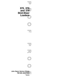 John Deere 570, 575, 375 Skid-steer loader Technical manual TM1359 — actual manual cover