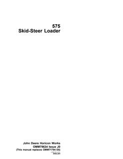 John Deere 575 Skid-steer loader Operator manual OMM79634 — actual manual cover