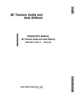 John Deere 5E Tractor Operator Manual OMSJ23691 — actual manual cover