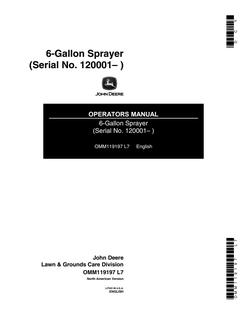 John Deere 6-Gallon Sprayer Sprayer Operator manual OMM119197 — actual manual cover
