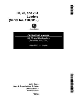 John Deere 60; 70; 70A Loaders Loader Operator manual OMM120877 — actual manual cover