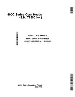 John Deere 600C Series Corn head Operator manual OMHXE75668 — actual manual cover